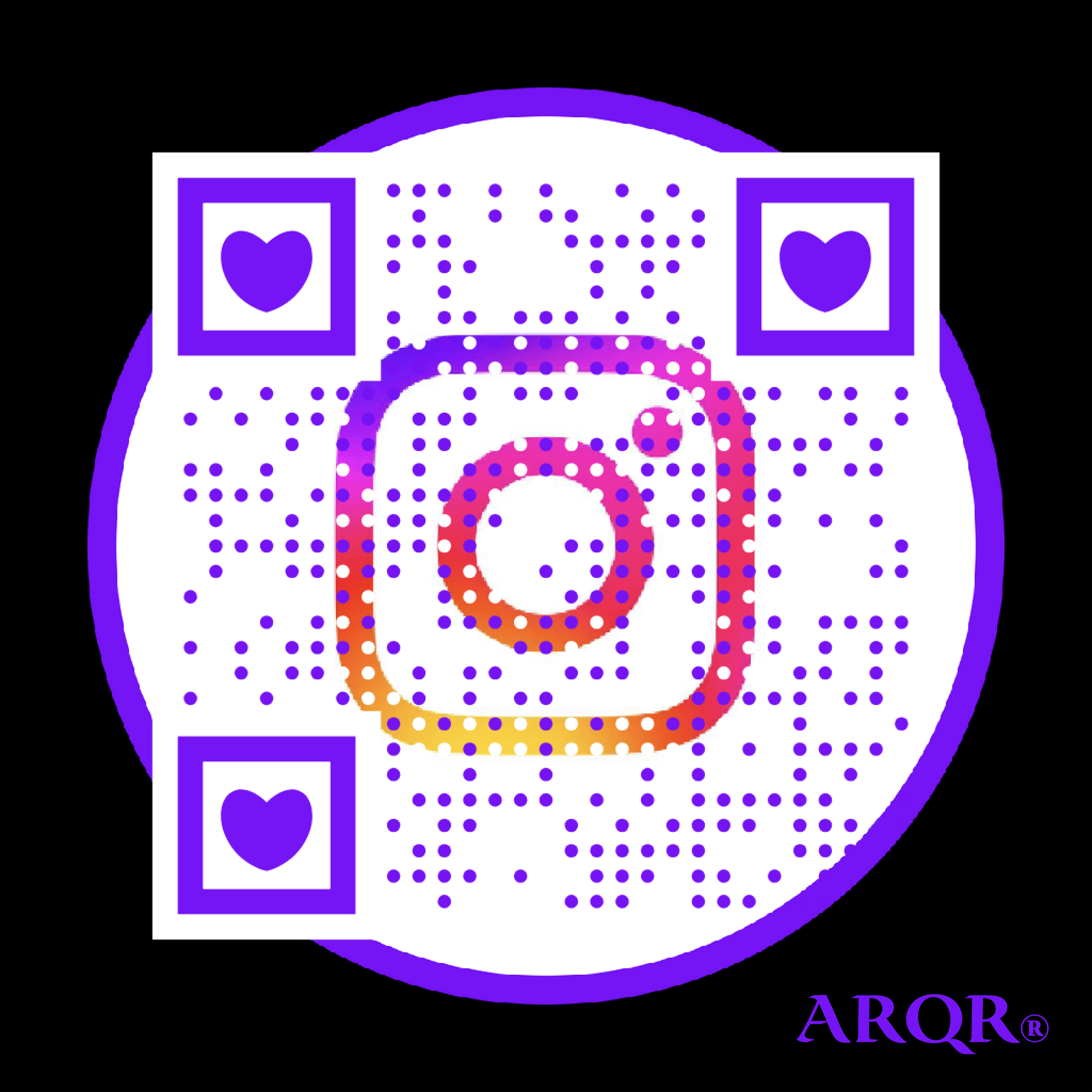 Circle Code links to http://link.arqr.co/instagram by Laird Marynick
